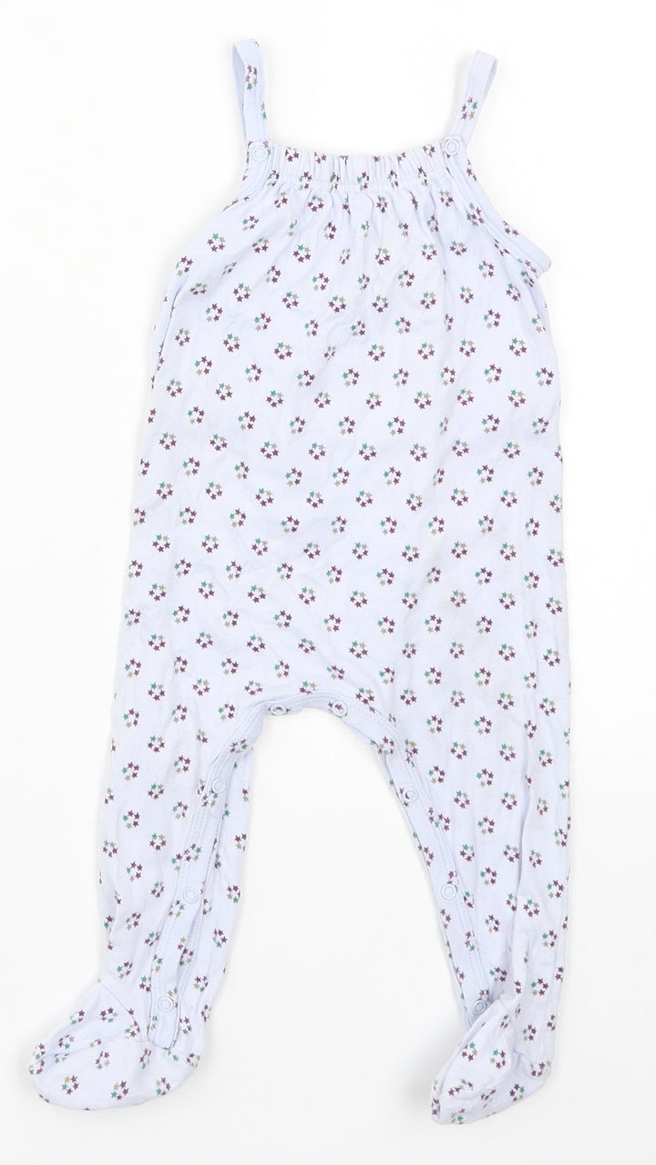 Preworn Girls Blue Geometric Cami One Piece Size 9-12 Months - Stars