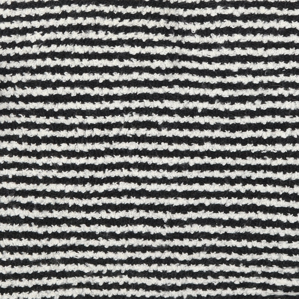 Mango Womens Black Striped Knit Pullover Jumper Size L
