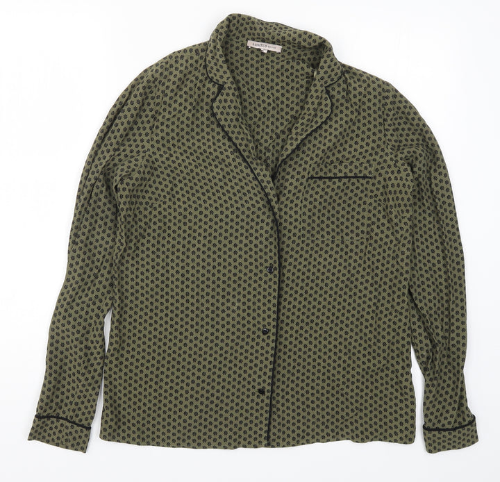 Marks and Spencer Womens Green Floral Basic Button-Up Size 10