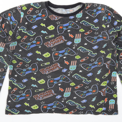 B&M Boys Black Geometric   Pyjama Top Size 11-12 Years  - Gaming Controllers Pac Man Game Over