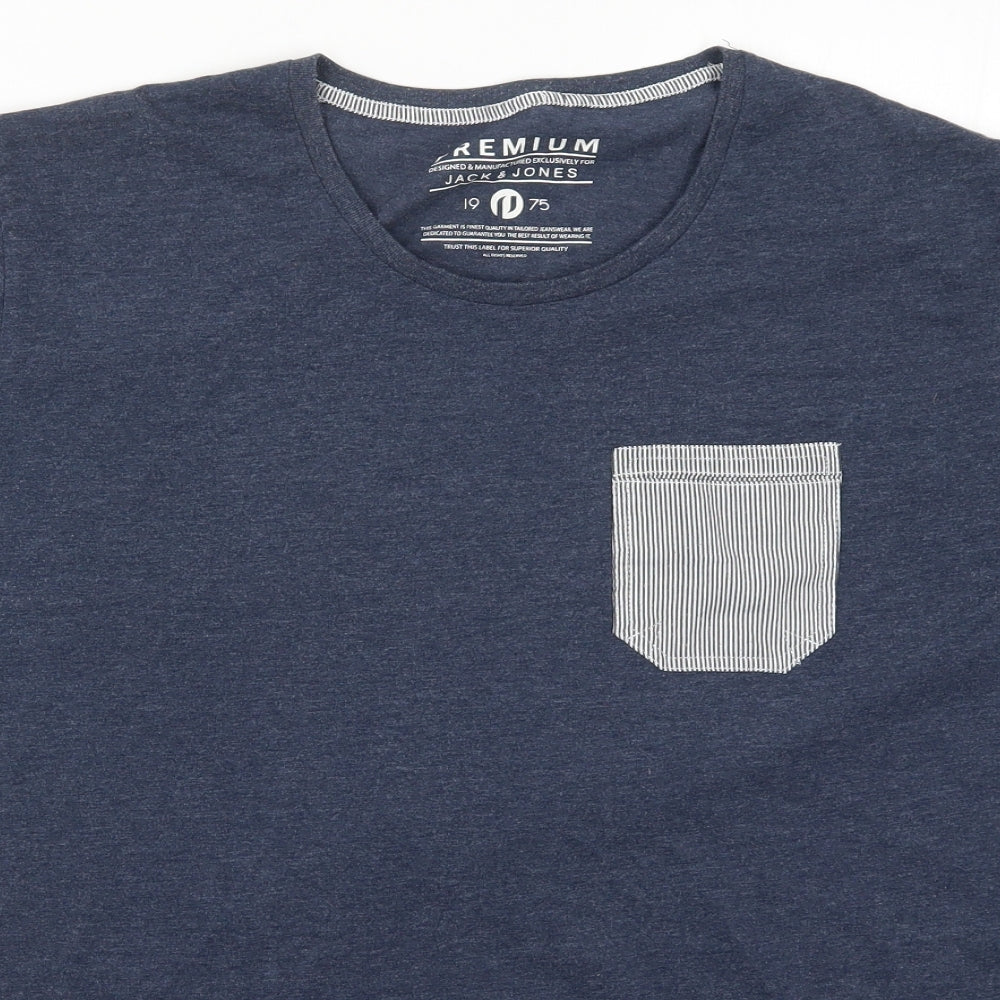 JACK & JONES Mens Blue    T-Shirt Size XL