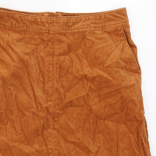 TU Womens Orange  Corduroy Straight & Pencil Skirt Size 14