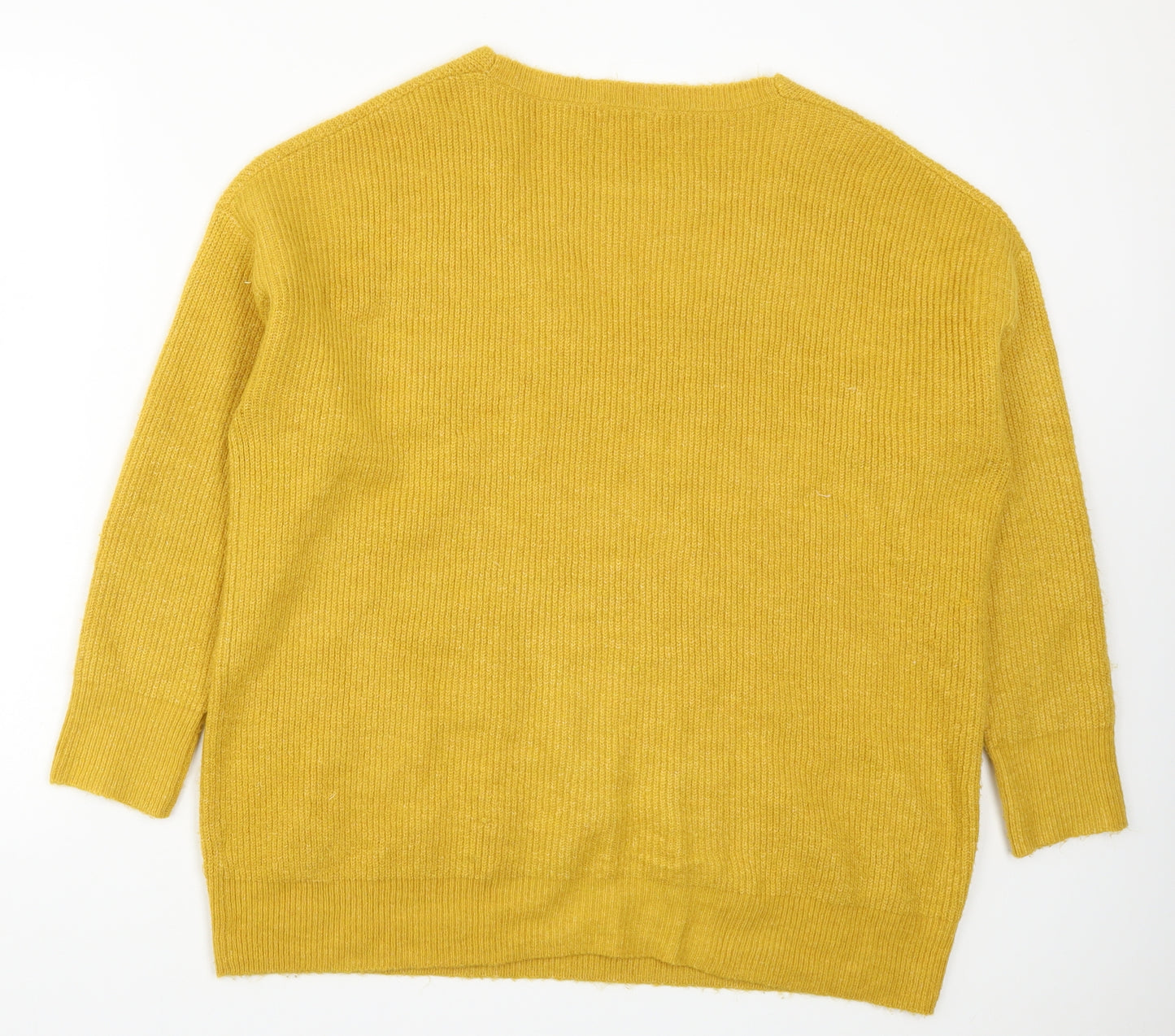 TU Womens Yellow  Knit Pullover Jumper Size 18