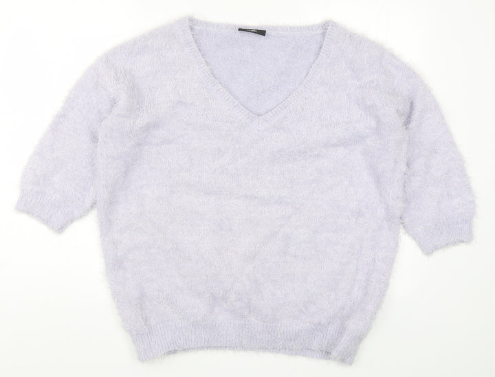 Wallis Womens Purple  Knit Pullover Jumper Size M