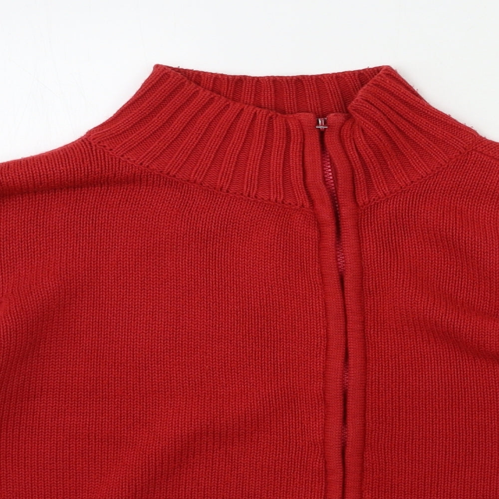 Promod Womens Red  Knit Cardigan Jumper Size L