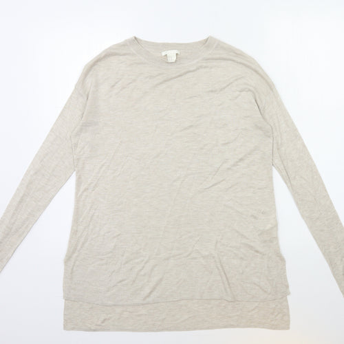 H&M Womens Beige  Knit Pullover Jumper Size XS