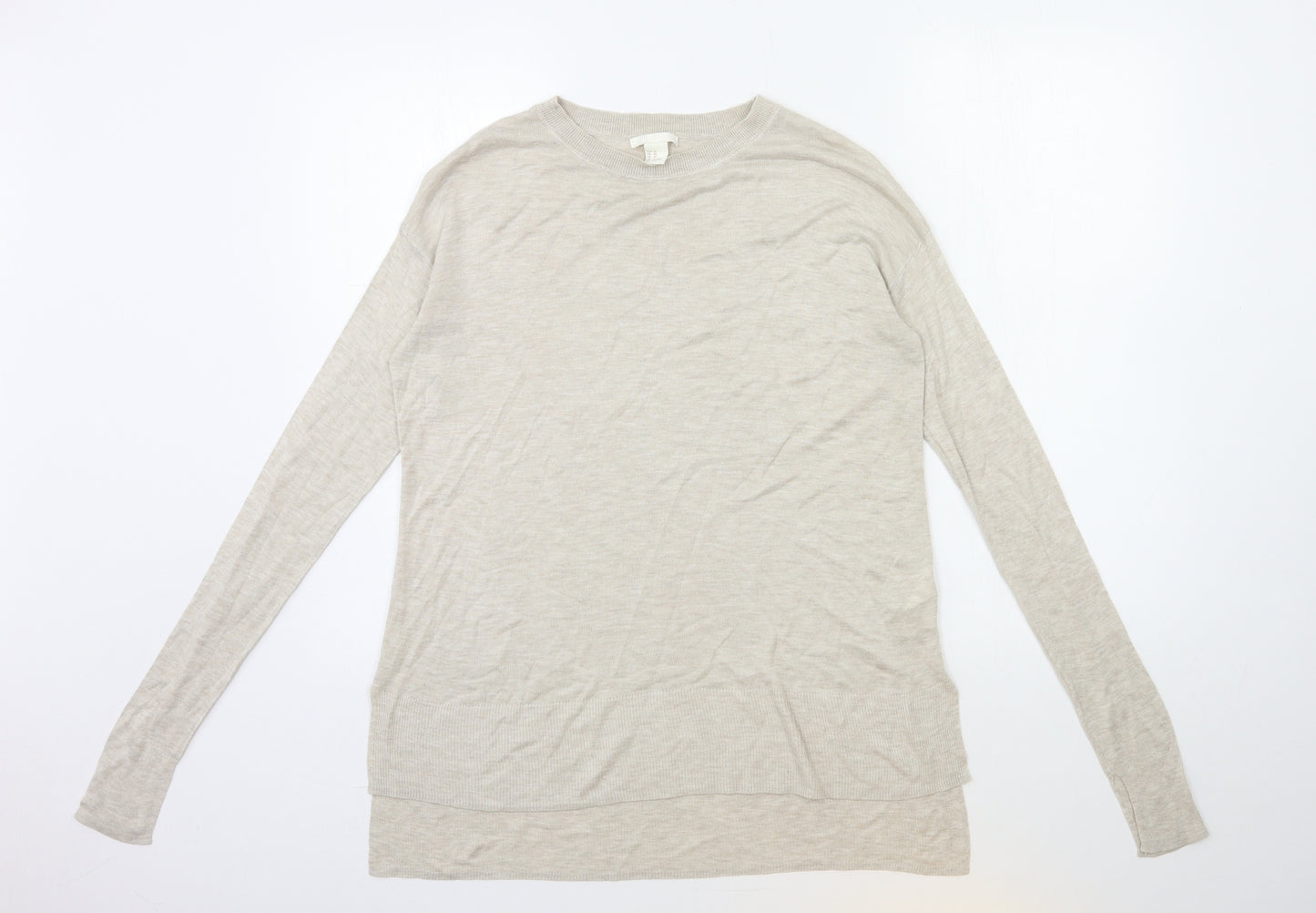 H&M Womens Beige  Knit Pullover Jumper Size XS