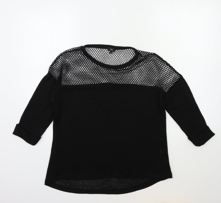 River Island Womens Black  Knit Pullover Jumper Size 8