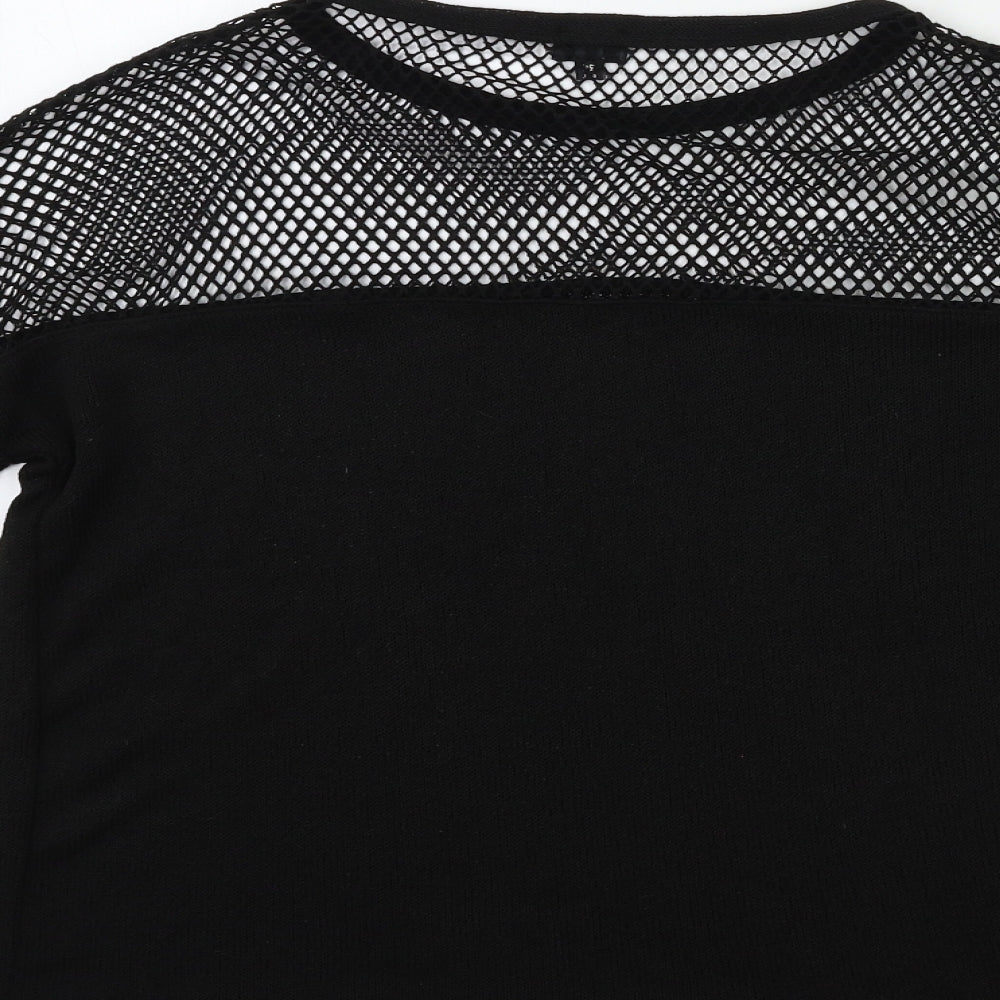 River Island Womens Black  Knit Pullover Jumper Size 8