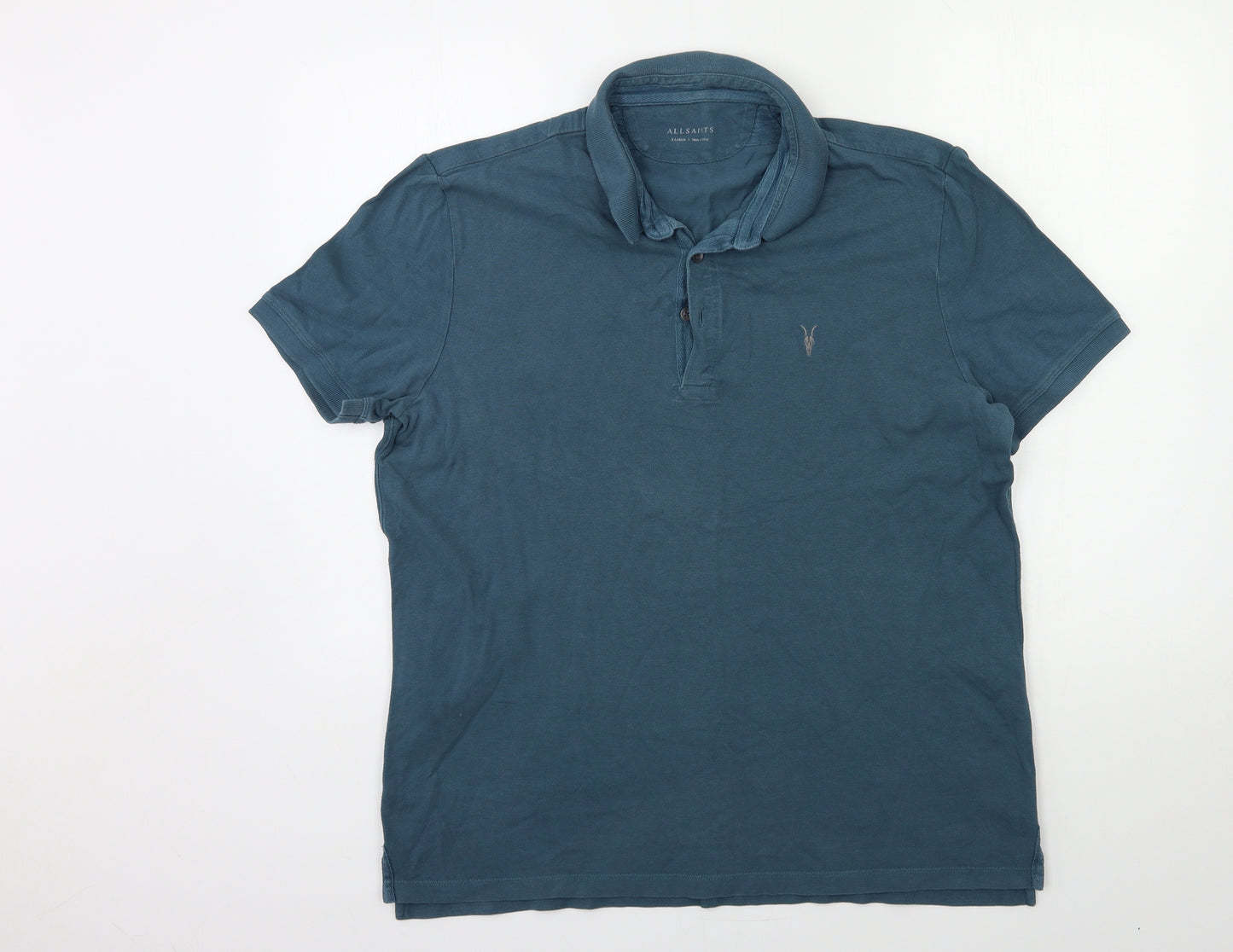 AllSaints Mens Blue    Polo Size XL