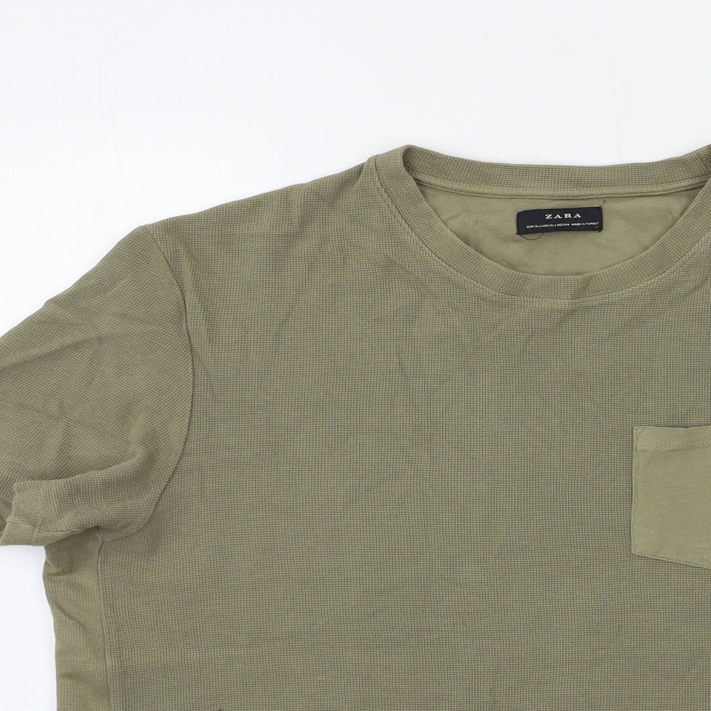 Zara Mens Green    T-Shirt Size XL
