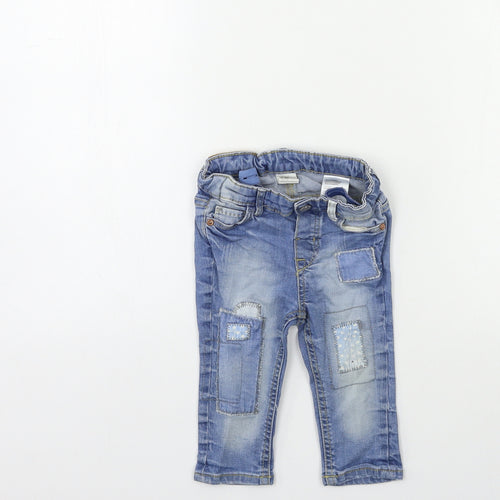 H&M Baby Blue  Denim Cargo Jeans Size 6-9 Months