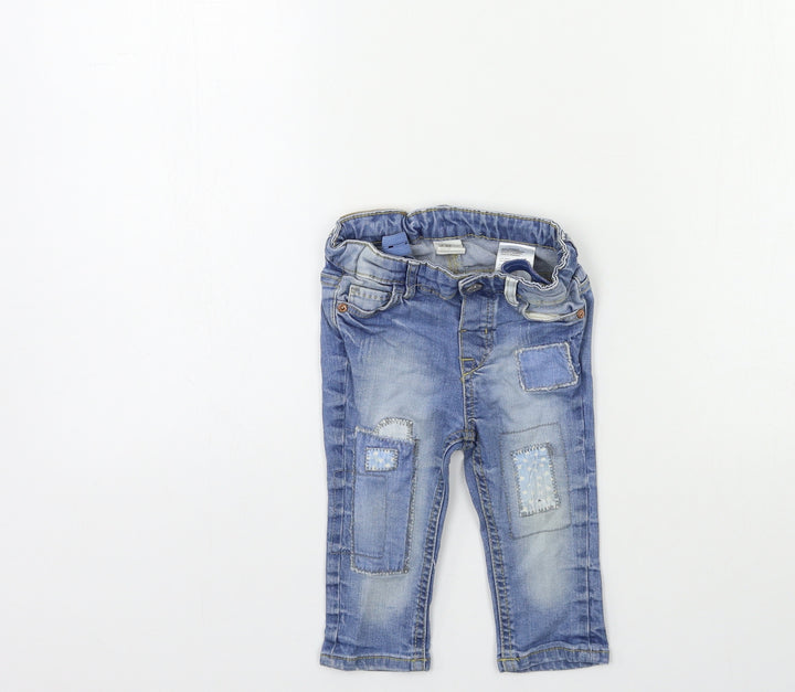 H&M Baby Blue Denim Cargo Jeans Size 6-9 Months
