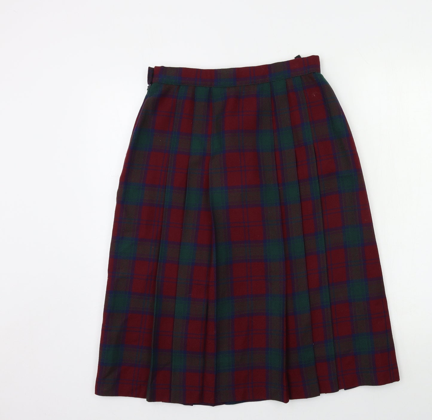 Preworn Womens Red Check  Pleated Skirt Size 12