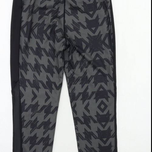 ellesse Womens Black Geometric  Compression Leggings Size 10 L19 in