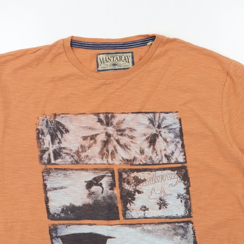 MANTARAY PRODUCTS Mens Orange    T-Shirt Size M