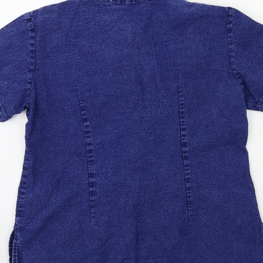 jsnugs Womens Blue  Denim Basic Blouse Size L