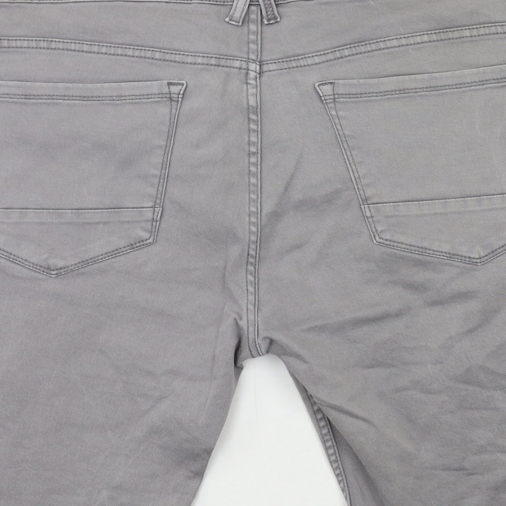 Denim & Co. Mens Grey  Denim Biker Shorts Size 38 in