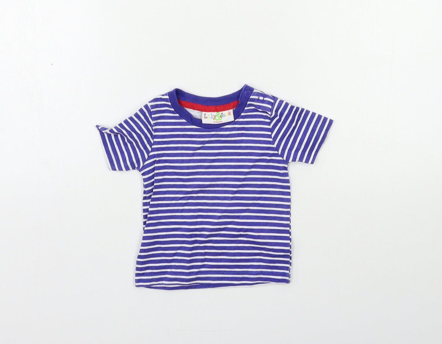 Lily & Jack Baby Blue Striped  Basic T-Shirt Size 6-9 Months
