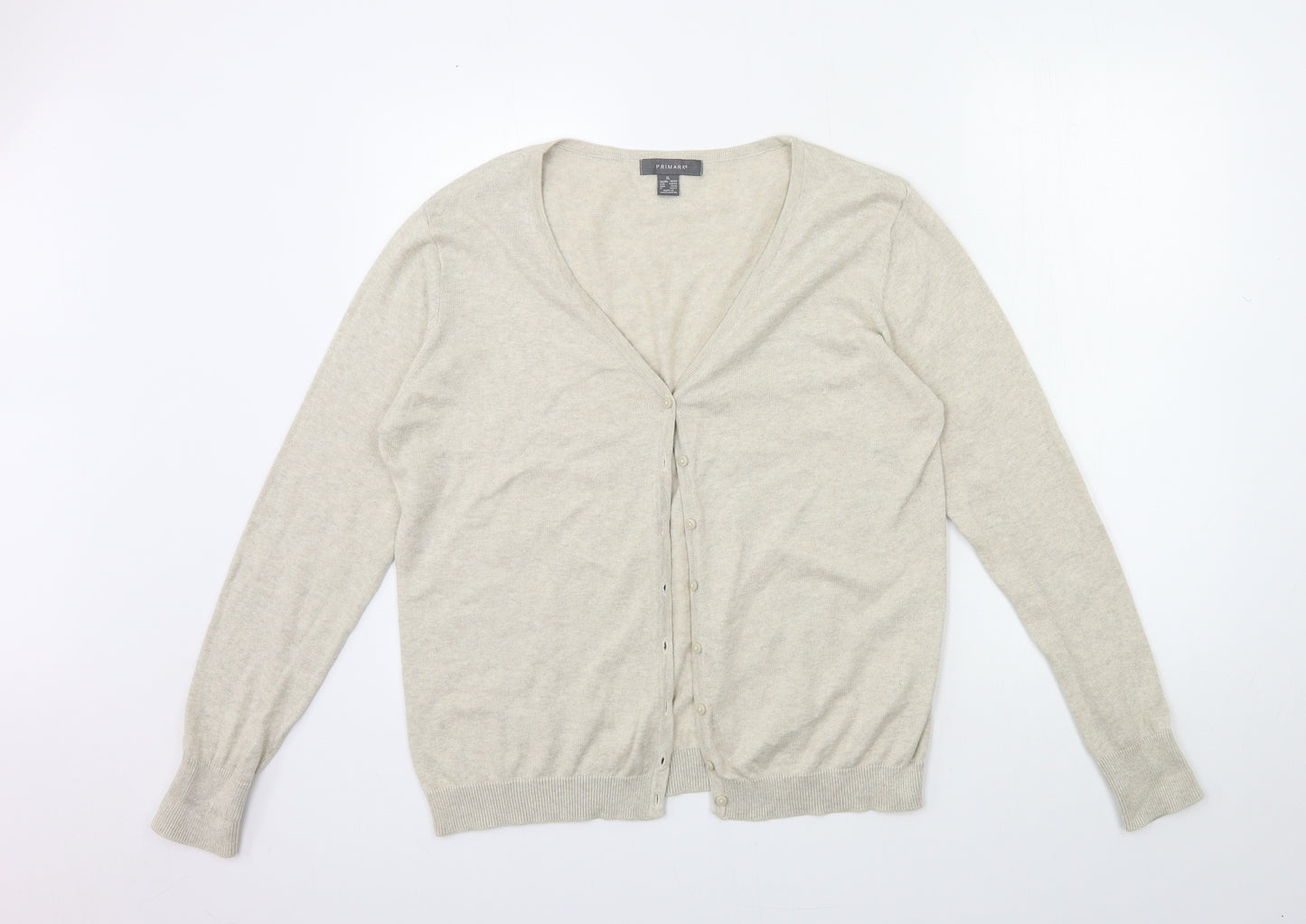 Primark Womens Beige  Knit Cardigan Jumper Size 18
