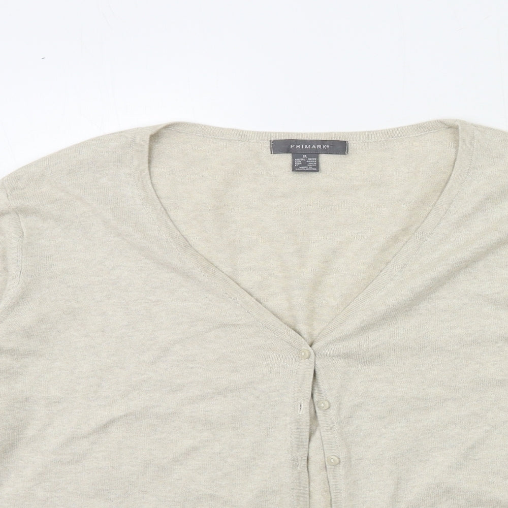 Primark Womens Beige  Knit Cardigan Jumper Size 18