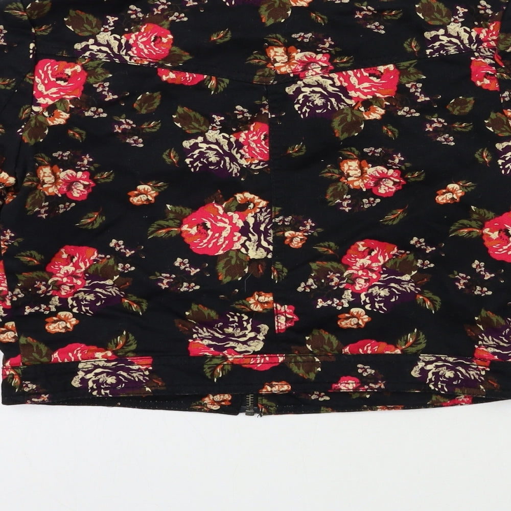 H&M Womens Black Floral  Jacket  Size 12