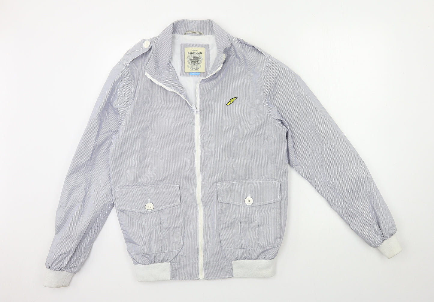 Brookhaven Mens Blue Striped  Jacket  Size S