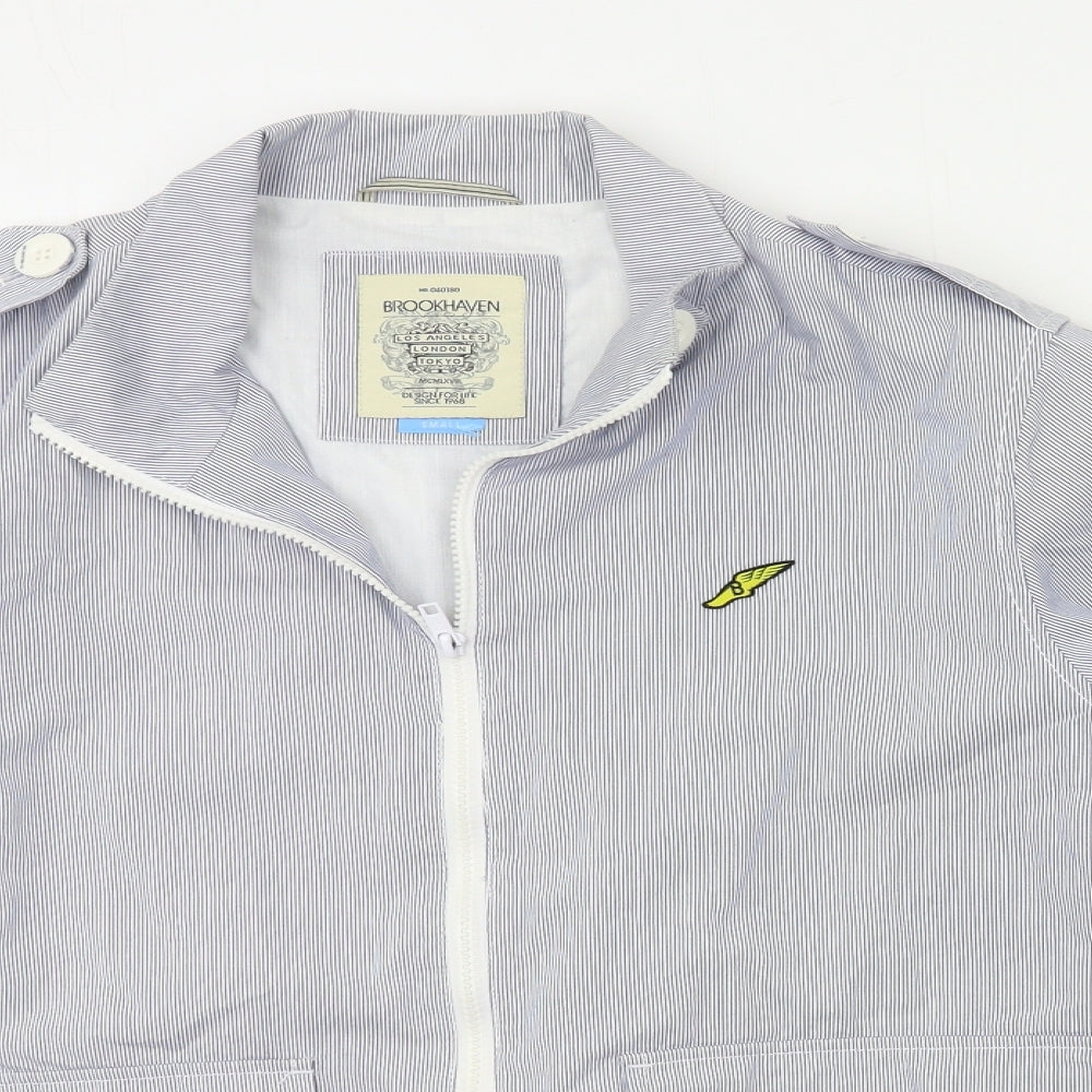 Brookhaven Mens Blue Striped  Jacket  Size S