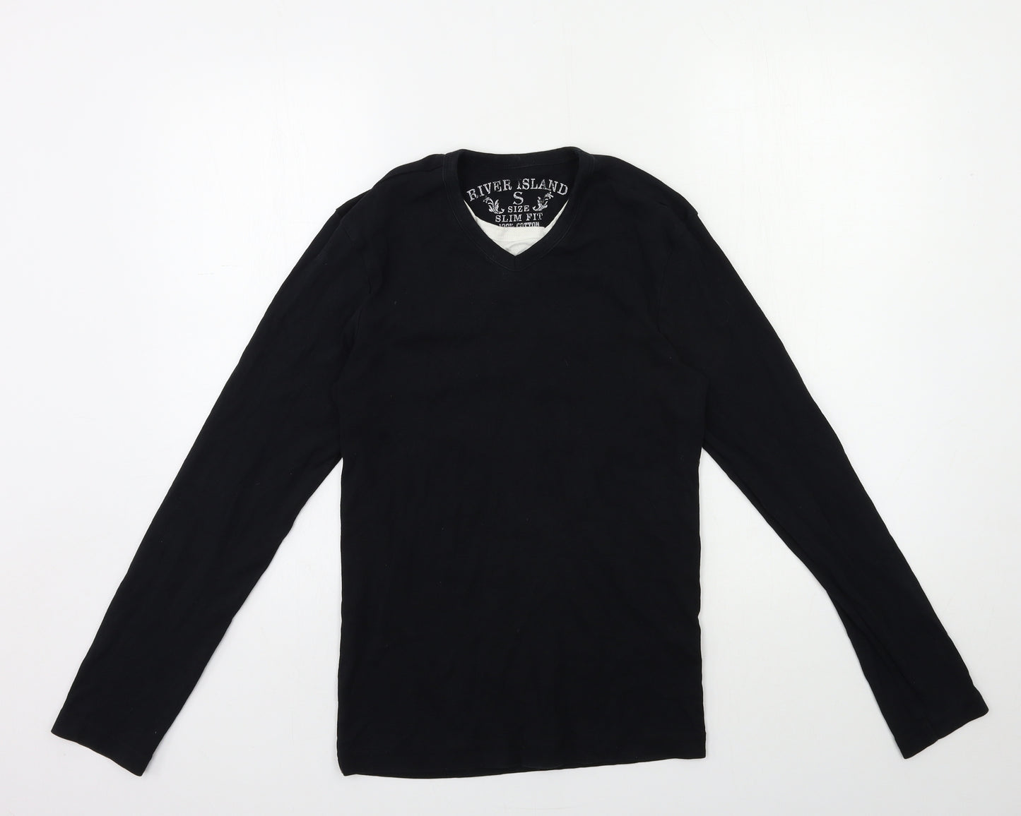River Island Mens Black    T-Shirt Size S
