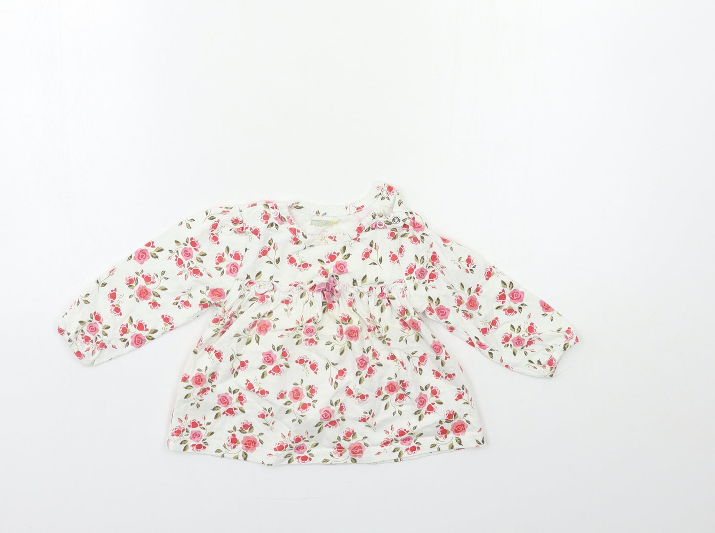 Preworn Baby White Floral  Basic T-Shirt Size 12 Months
