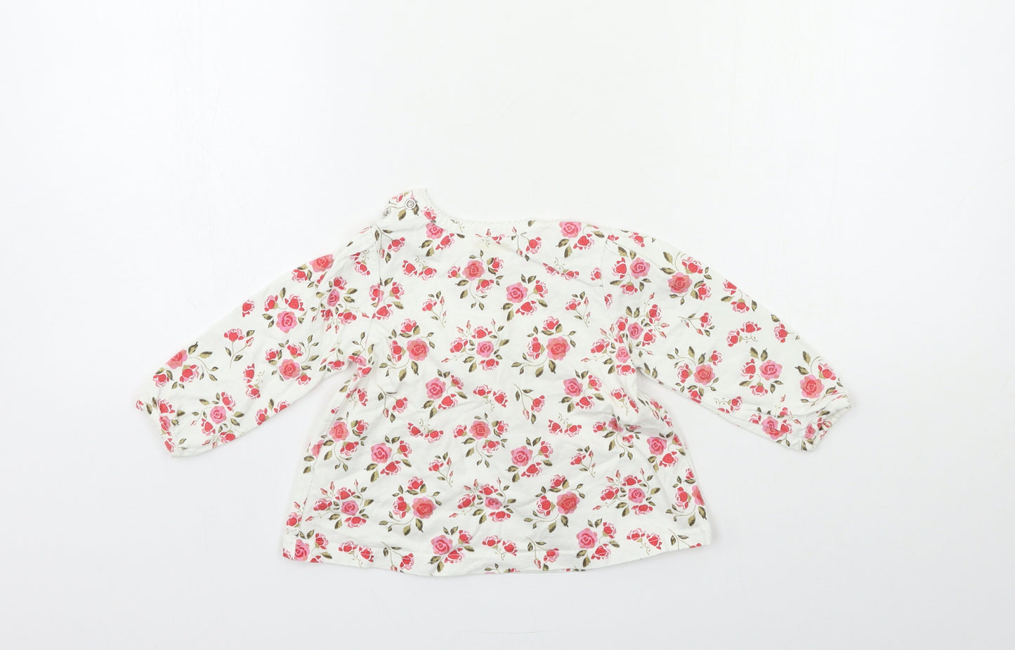 Preworn Baby White Floral  Basic T-Shirt Size 12 Months