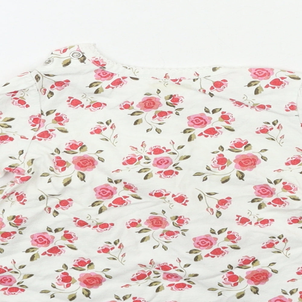 Preworn Baby White Floral  Basic T-Shirt Size 12 Months
