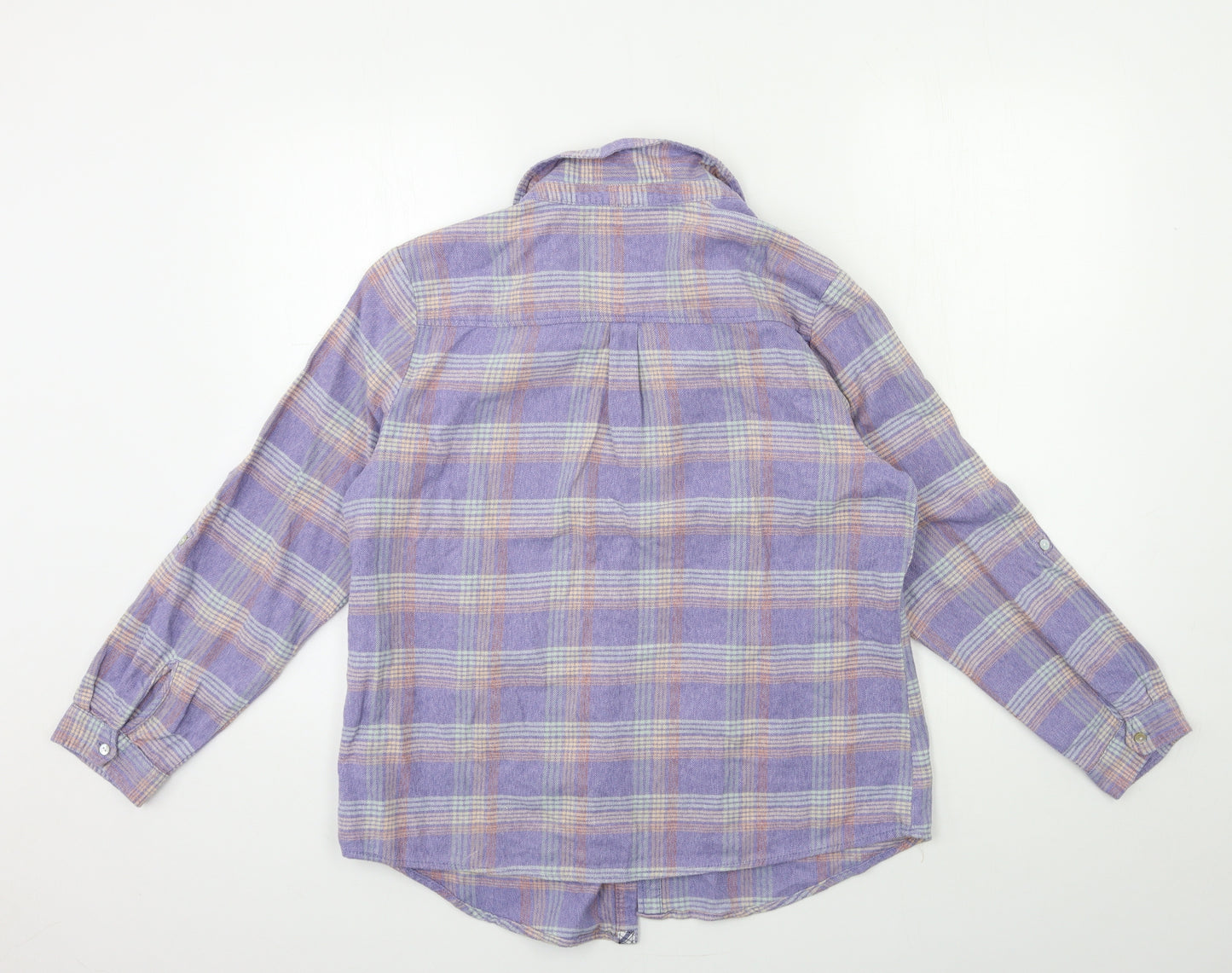 Country Casuals Womens Purple Check  Basic Button-Up Size 10