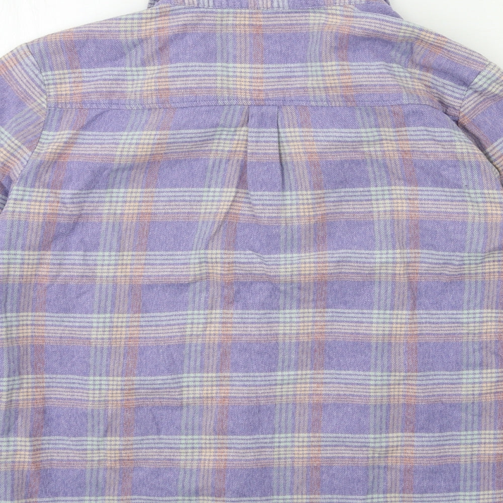 Country Casuals Womens Purple Check  Basic Button-Up Size 10