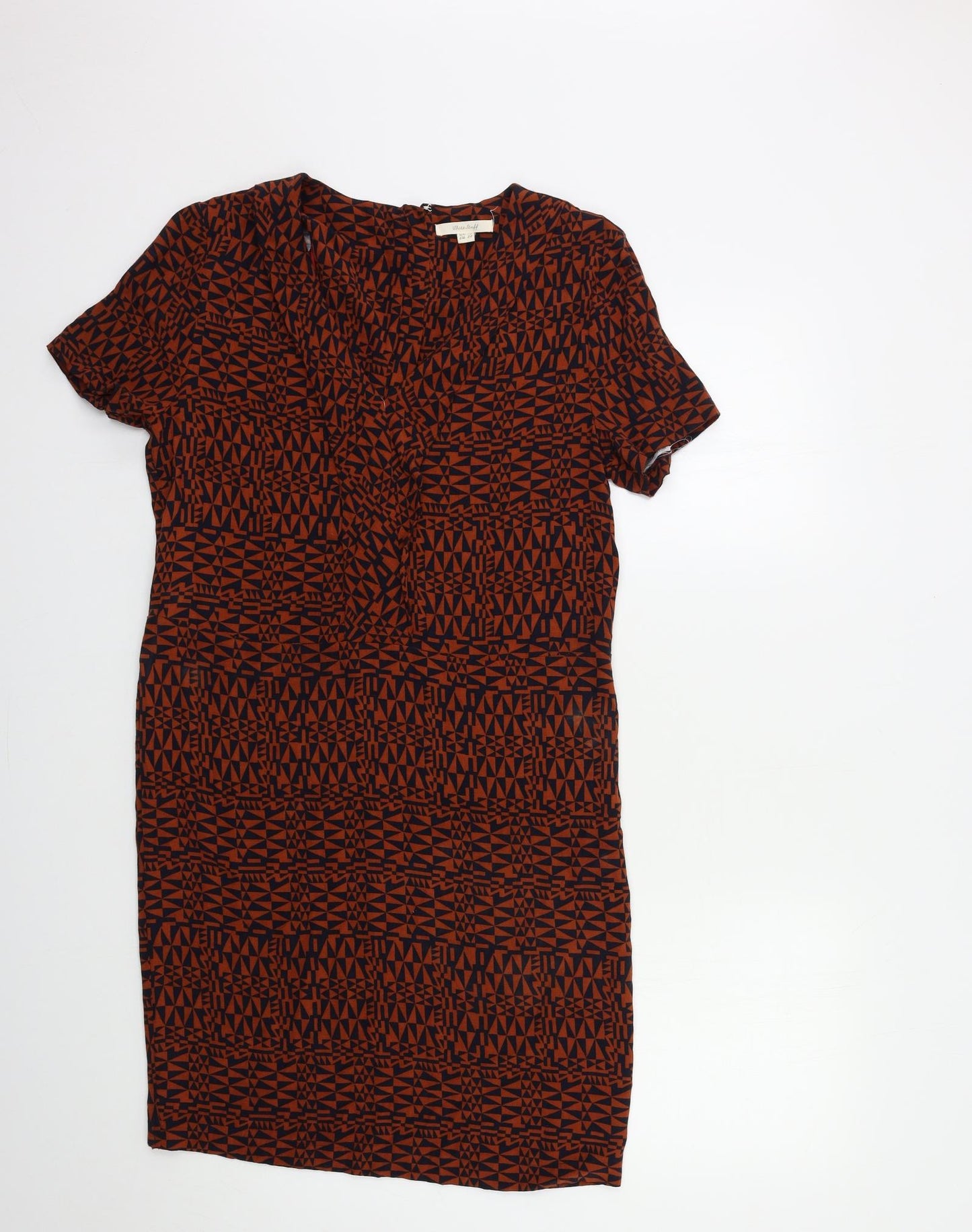 White Stuff Womens Brown Geometric  Shift  Size 10