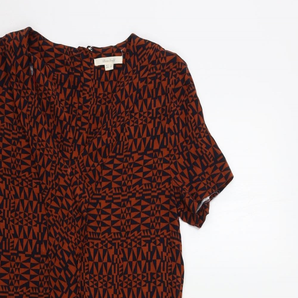 White Stuff Womens Brown Geometric  Shift  Size 10