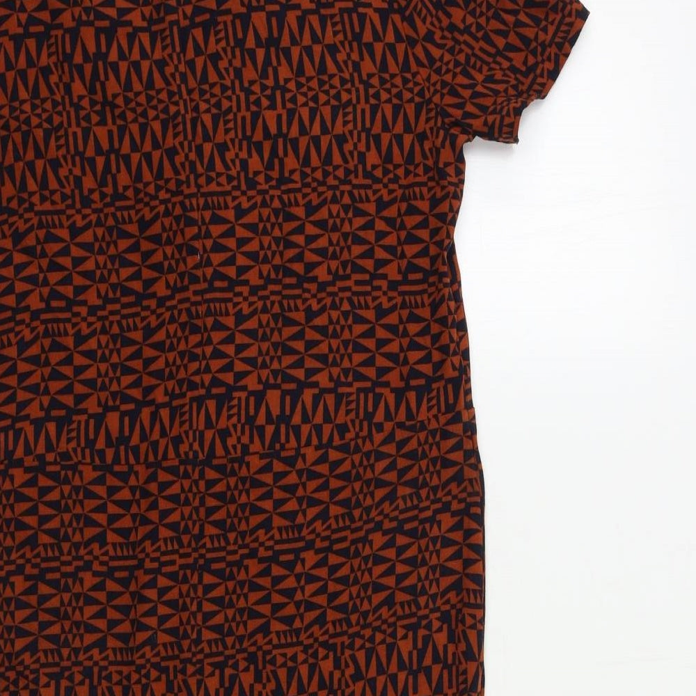 White Stuff Womens Brown Geometric  Shift  Size 10