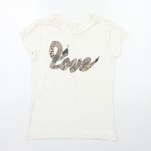 H&M Womens White   Basic T-Shirt Size S