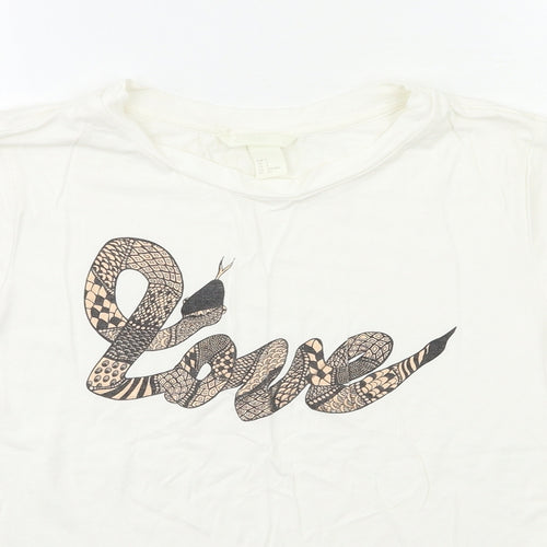 H&M Womens White   Basic T-Shirt Size S