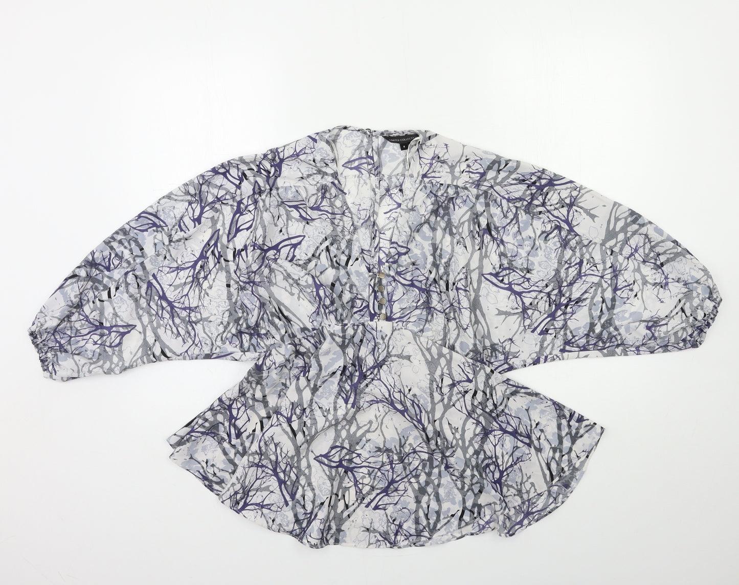 Marks and Spencer Womens Blue Floral  Basic Blouse Size 8