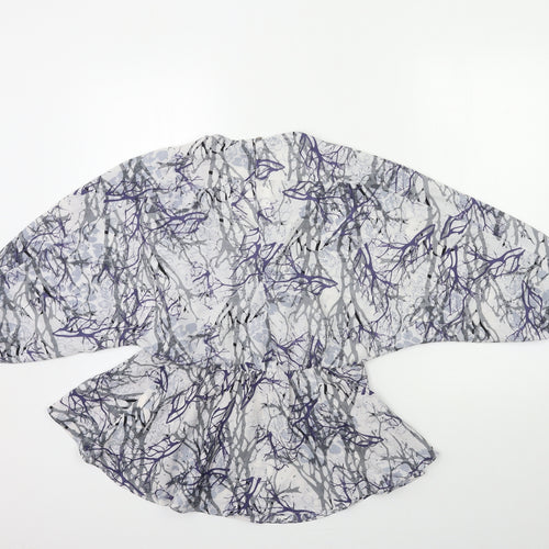 Marks and Spencer Womens Blue Floral  Basic Blouse Size 8