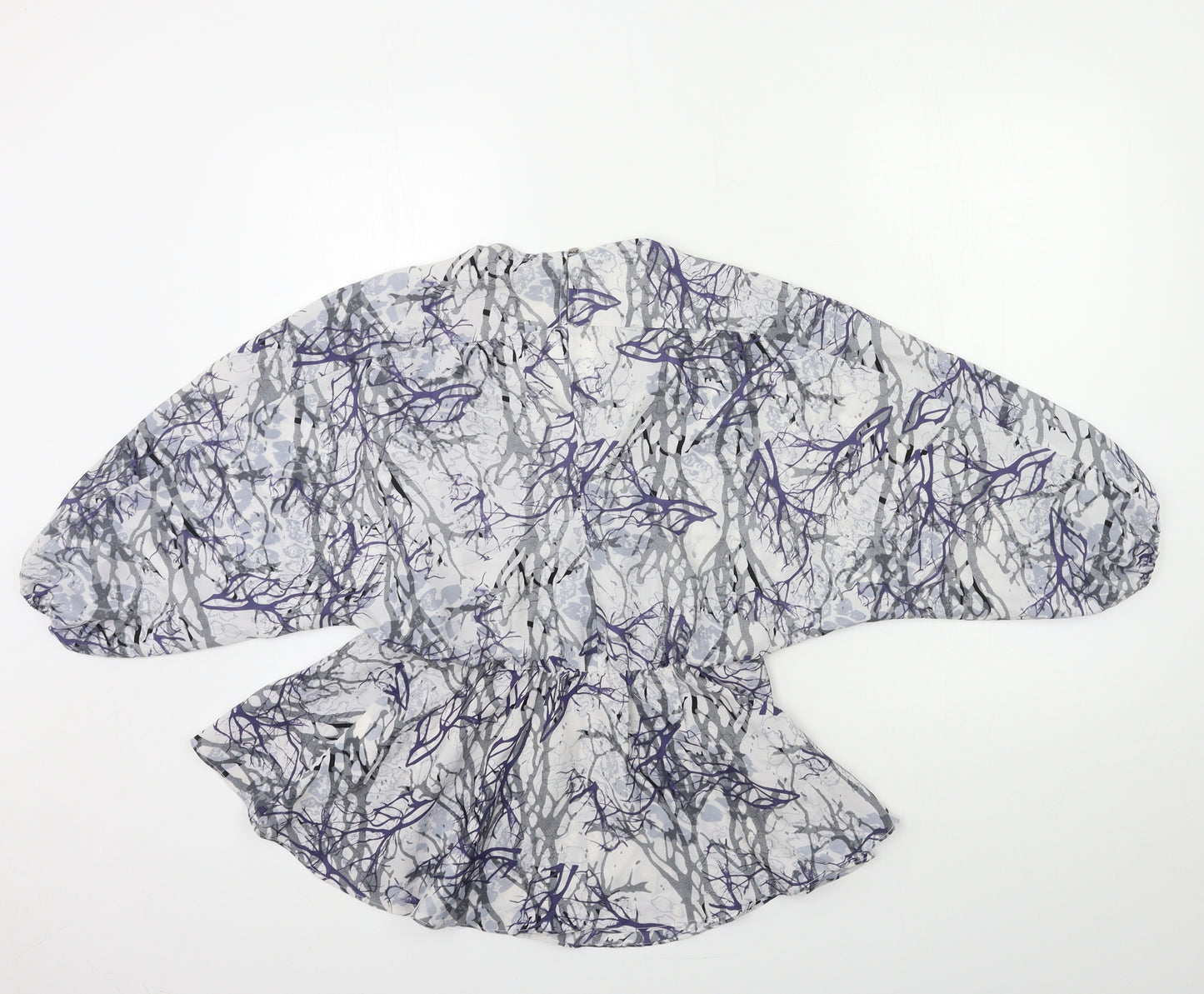 Marks and Spencer Womens Blue Floral  Basic Blouse Size 8