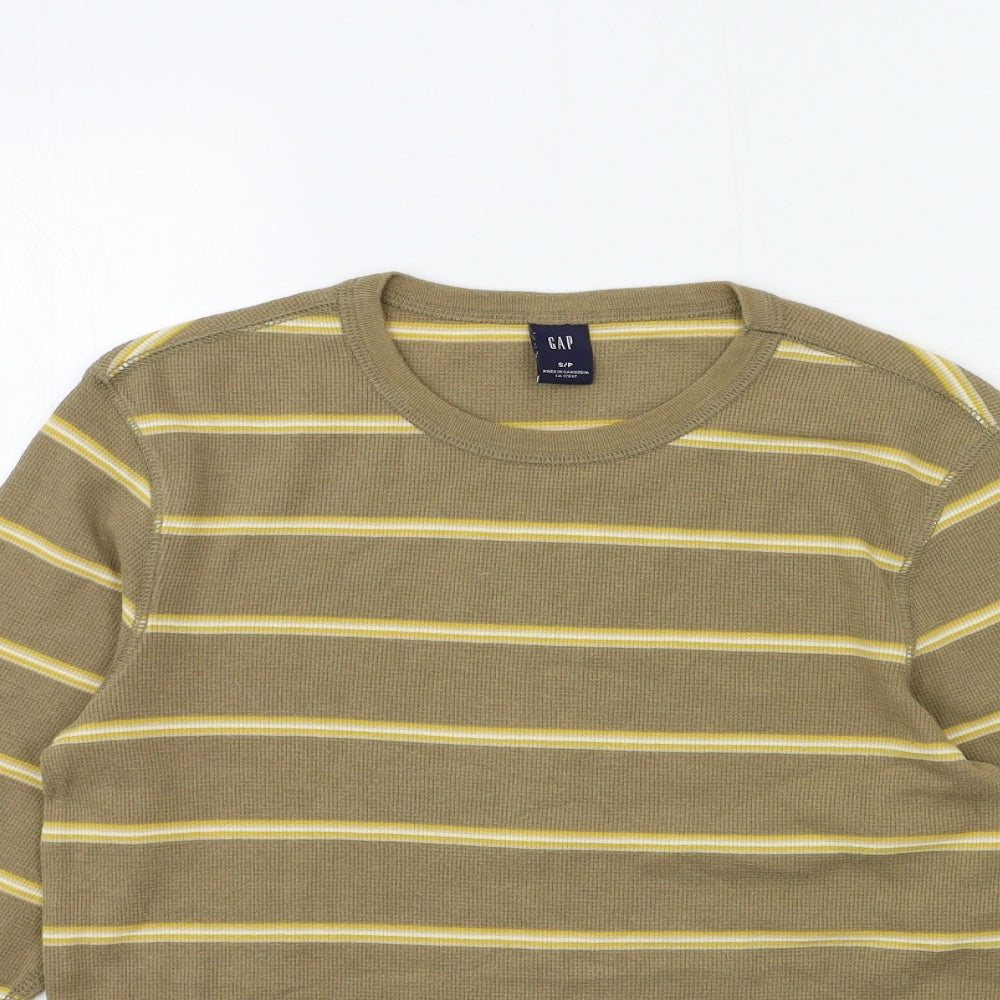 Gap Mens Brown Striped   T-Shirt Size S