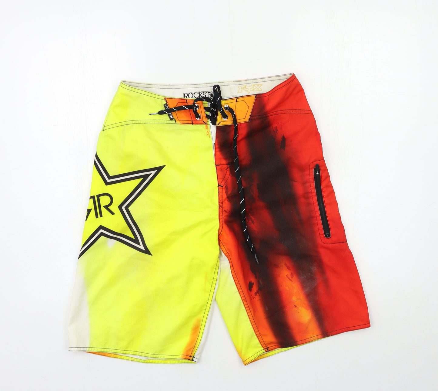 Rockstar Mens Red   Bermuda Shorts Size 28 in