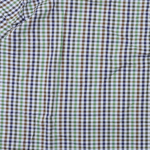 R B BOSTON Mens Blue Check   Button-Up Size XL