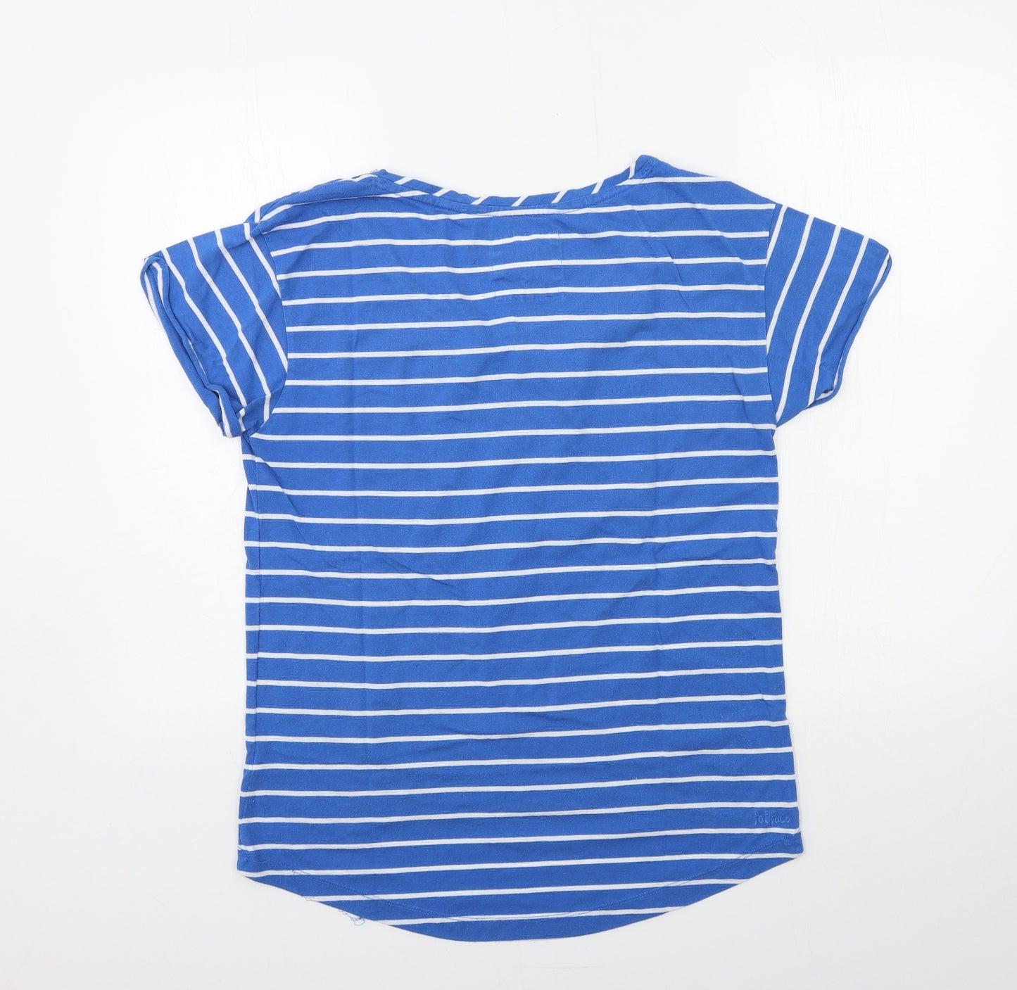 Fat Face Womens Blue Striped  Basic T-Shirt Size 12