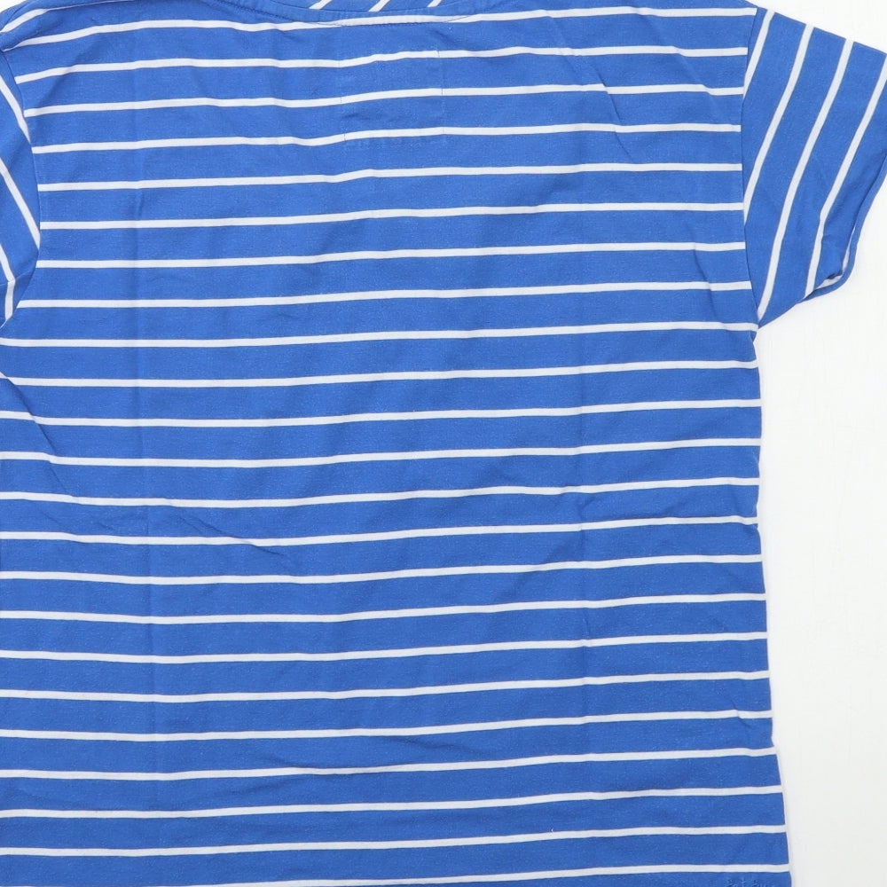 Fat Face Womens Blue Striped  Basic T-Shirt Size 12