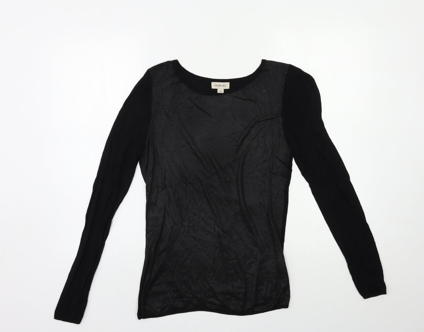 Smart Set Womens Black  Knit Pullover Jumper Size S