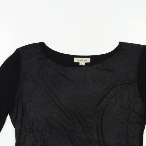 Smart Set Womens Black  Knit Pullover Jumper Size S