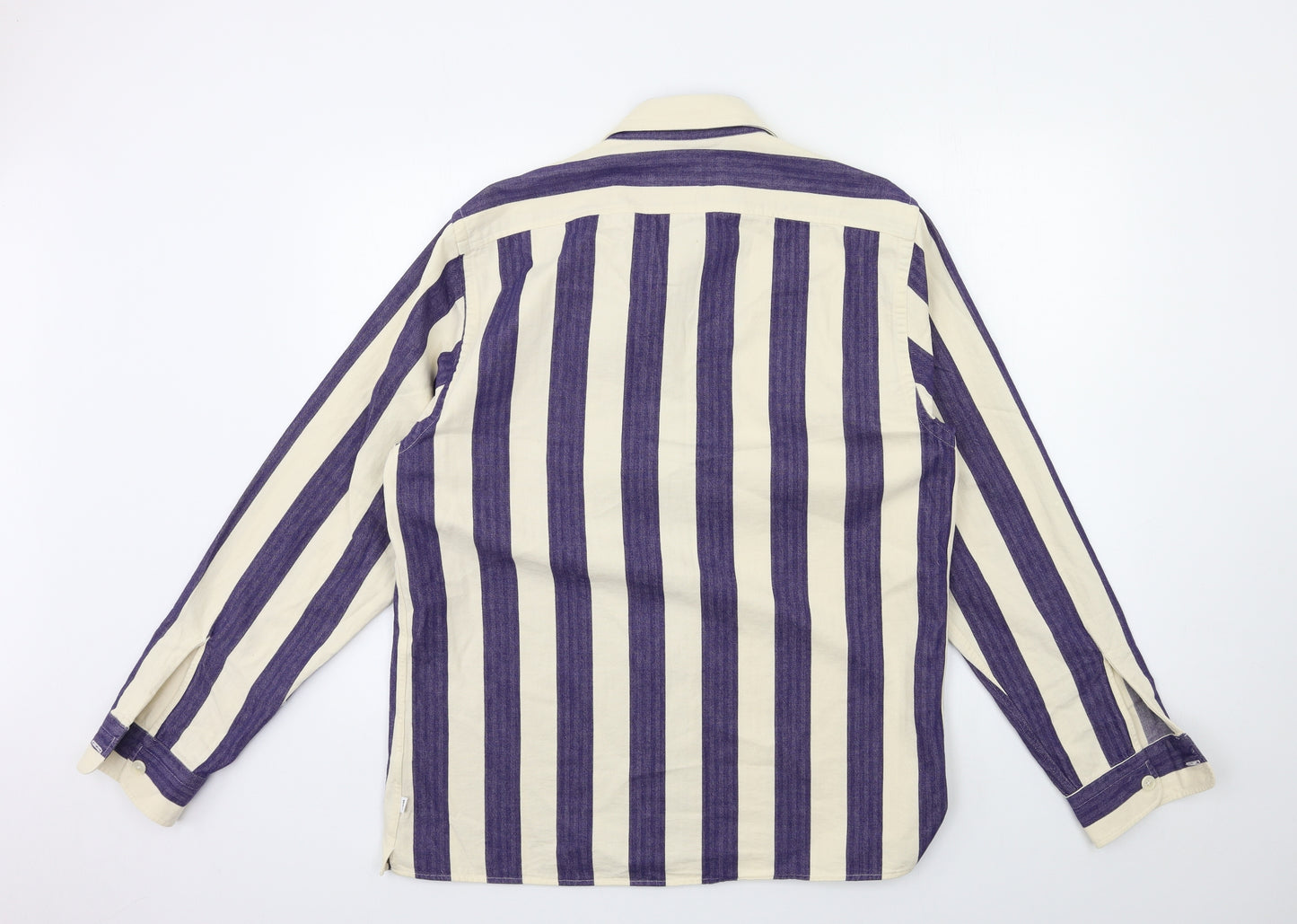 wax london Mens Blue Striped   Button-Up Size M